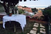 Traditional Spanish or Catalan Meal Overlooking Barcelona