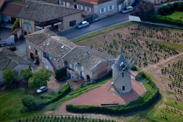Panoramic helicopter tour of the wine route in Southern Burgundy and the Beaujolais