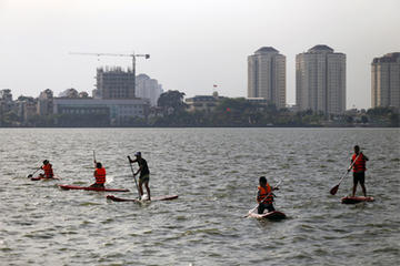 Stand-Up Paddling in Hanoi's West Lake